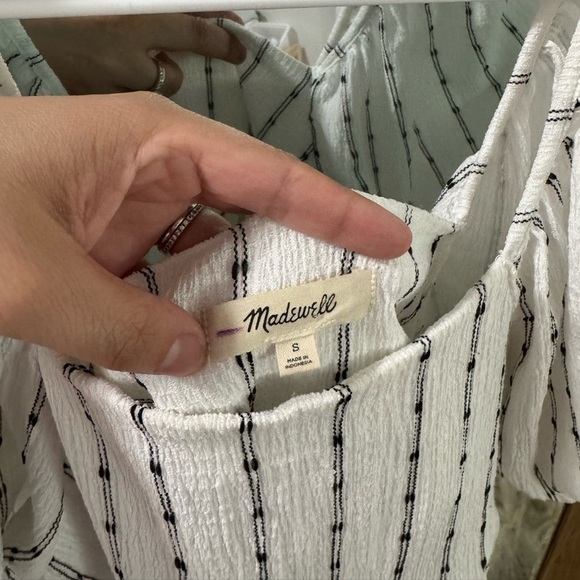 Madewell Striped Puff-Sleeve Empire Top - Picture 4 of 5